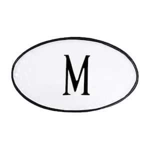 M Restroom Petite Oval Statement Plaque - White/Black