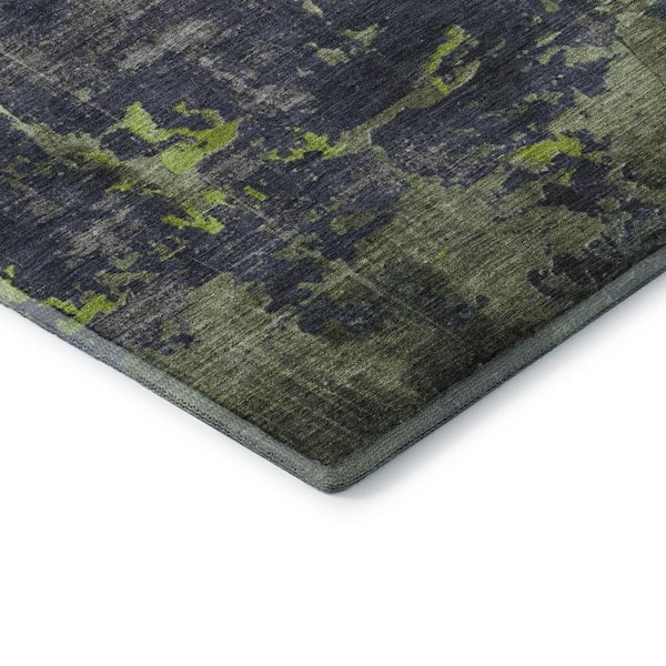 Mayfield Premium Machine Washable Abstract AMF1780 Lime 10 ft. x 14 ft. Area Rug