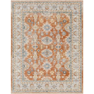 Lillian Charcoal/Rust 8 ft. x 10 ft. Indoor Area Rug