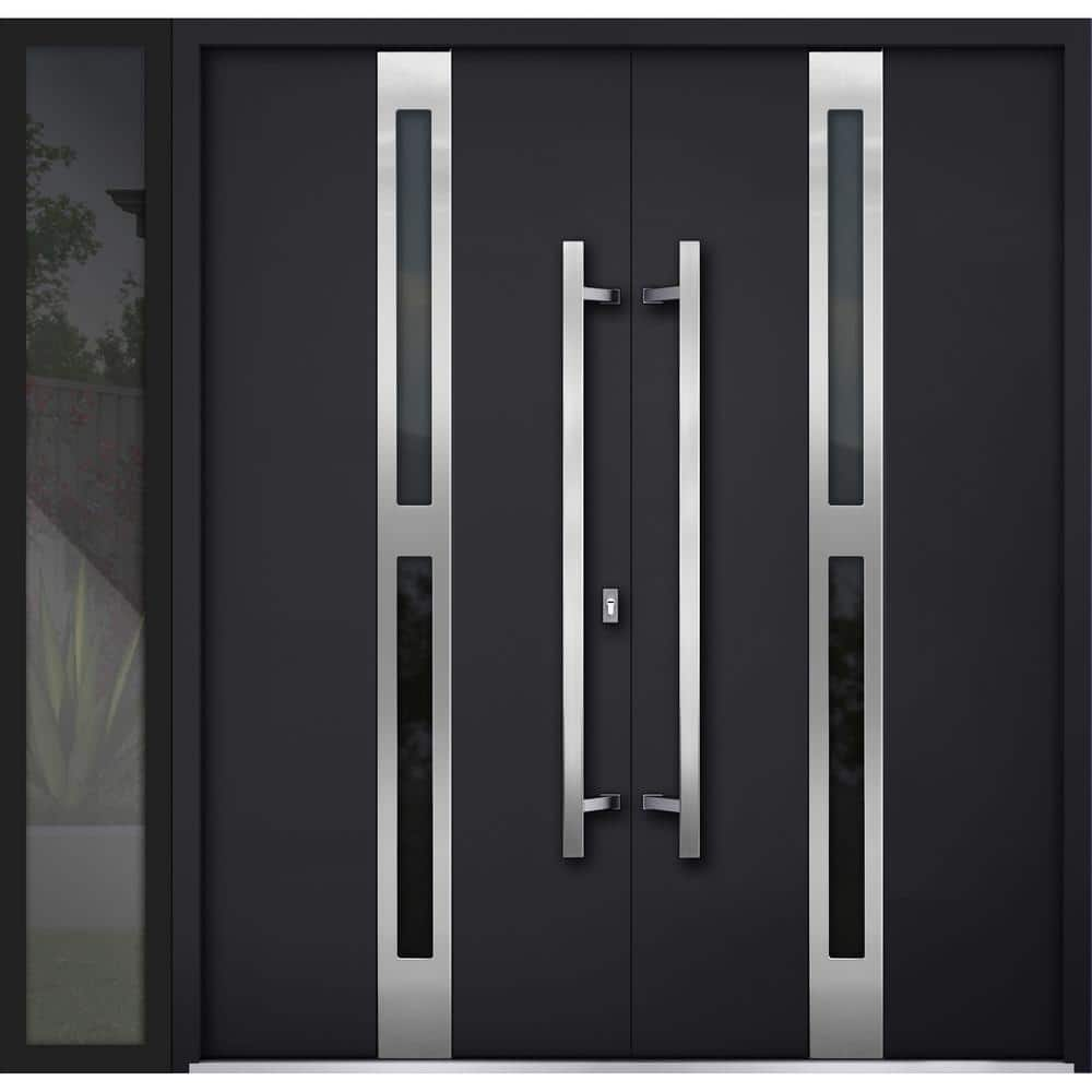 VDOMDOORS 1755 88 in. x 80 in. Right-hand/Inswing Sidelite Tinted Glass ...