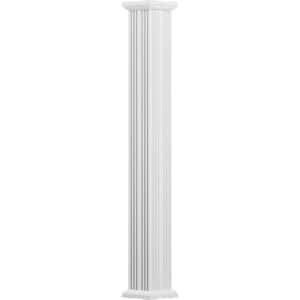 8' x 3-1/2" Endura-Aluminum Column, Square Shaft (Load-Bearing 12,000 lbs), Non-Tapered, Fluted, Primed