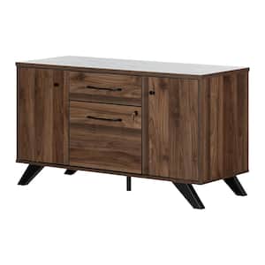 Helsy Natural Walnut Accent Cabinet Credenza with 2-Drawers