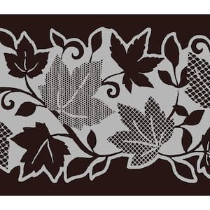 Falkirk McGhee Peel and Stick Floral Silver Leaves, Vines Self Adhesive Window Sticker Wallpaper Border