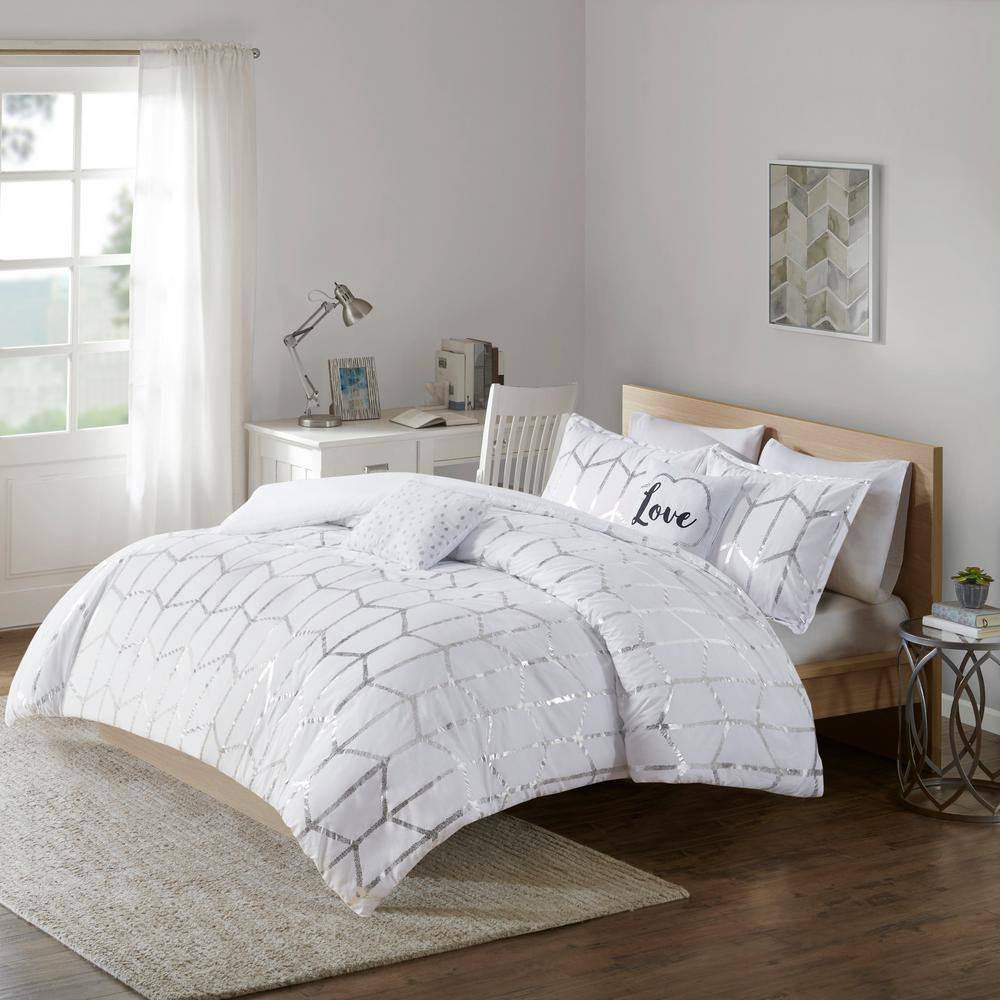 silver twin xl comforter