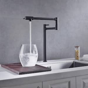 Deck Mounted 2.2 GPM Pot Filler Faucet with Extension Shank in Matte Black