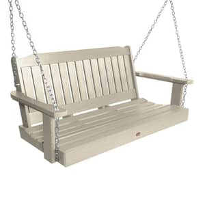 Lehigh 4 ft. 2-Person Whitewash Recycled Plastic Porch Swing