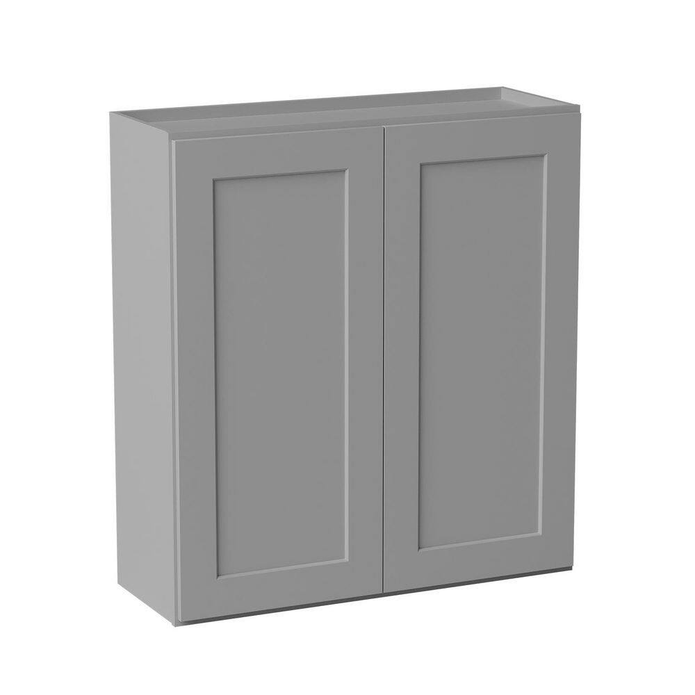 33 in. W x 12 in. D x 36 in. H Ready to Assemble Solid Wood Shaker Wall Kitchen Cabinet in Light Grey price history on PriceWatchPro