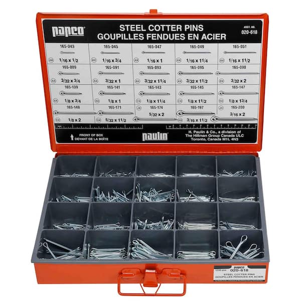Steel Cotter Pins Assorted Master Pro Kit (1230-Pieces)
