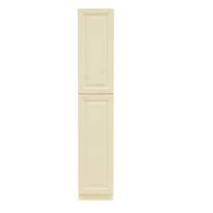 Oxford Creamy White Plywood Raised Panel Stock Assembled Tall Pantry Kitchen Cabinet (18 in. W x 96 in. H x 24 in. D)