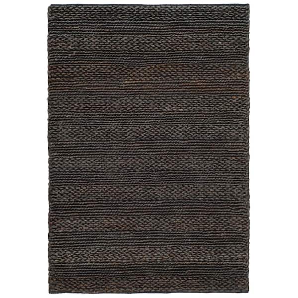 SAFAVIEH Natural Fiber Charcoal Doormat 2 ft. x 4 ft. Solid Color Area Rug