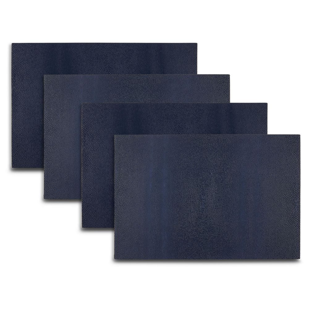 "Lucerne 18 in"" x 12 in"" Navy Reversible Vegan Leather Wipe Clean Placemat Set of 4" price history on PriceWatchPro