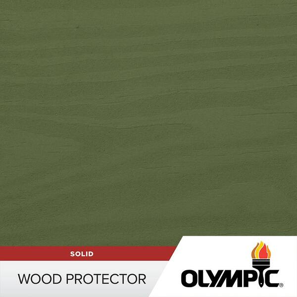 Olympic 1 gal. Woodland Green Exterior Solid Wood Protector Stain Plus