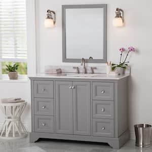 Stratfield 49 in. W x 22 in. D x 39 in. H Single Sink  Bath Vanity in Sterling Gray with Pulsar Cultured Marble Top