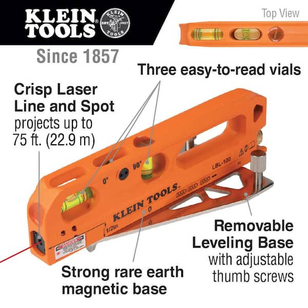 Klein Tools Laser Level, Self-Leveling Red Cross-Line Level and Red Plumb  Spot (93LCLS) 93LCLS - The Home Depot