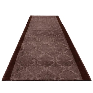 Trellis Euro Brown 31 in. x 10 ft. Your Choice Length Stair Runner
