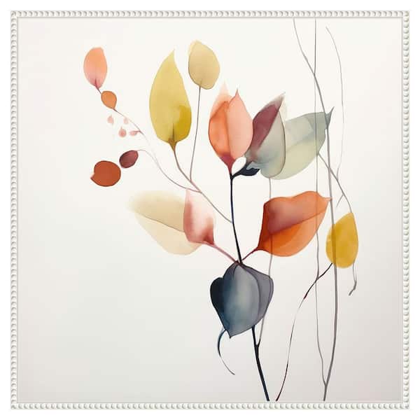Amanti Art Fluid Floral Artistry I by Irena Orlov 30 in. W x 30 in. H. Canvas Wall Art Print Framed in White