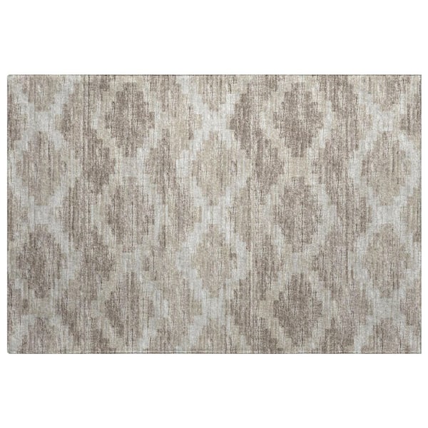 Dream Shag Premium Machine Washable Abstract ADS115 Tan 3 ft. x 4 ft. Area Rug