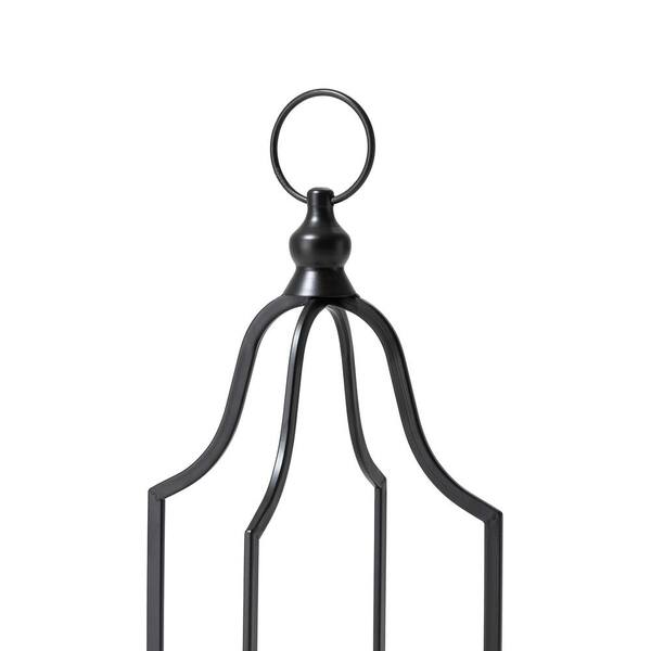 Glitzhome - Modern Farmhouse Black Metal Lantern KD (Set of 2)