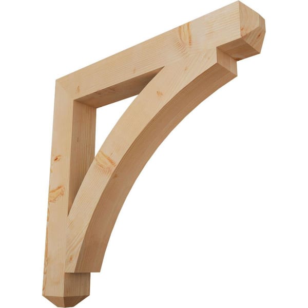 Ekena Millwork 5.5 in. x 44 in. x 44 in. Douglas Fir Thorton Craftsman Smooth Bracket