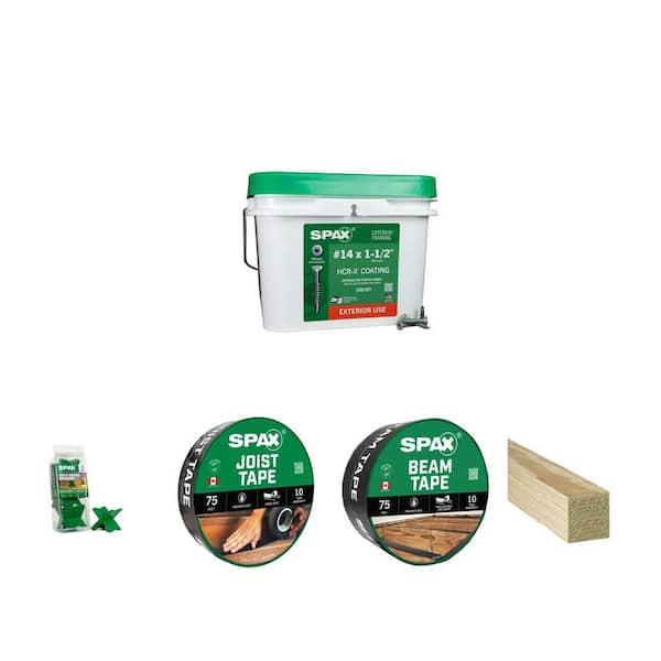 #14 x 1-1/2 in. Deck Screws (1500-Count), Spacer Tool (3-Each), 75 ft. Deck Tape and 4 in. Timber