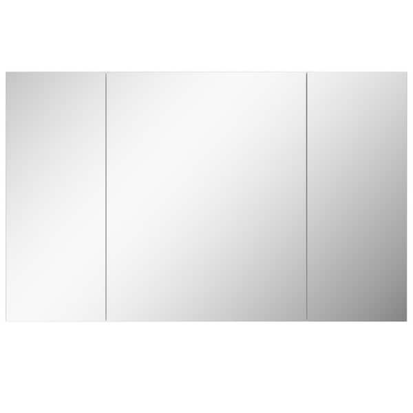 48 in. W x 30 in. H Rectangular Frameless Aluminum Medicine Cabinet with Mirror and Soft-Close Hinges