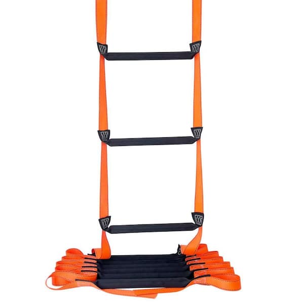 16.4 ft. 2-3-Story Fire Escape Ladder, 2300 lb. Polyester Emergency Fire Ladder for Window Balcony Tree House Orange