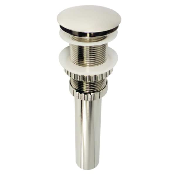 Kingston Brass Coronel Push Pop-Up Bathroom Sink Drain in Polished Nickel without Overflow