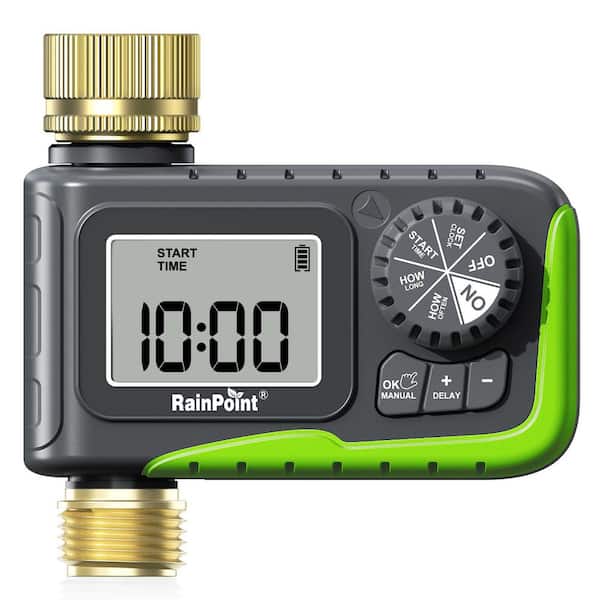 1-Zone Garden Hose Timer with Brass Inlet and Outlet