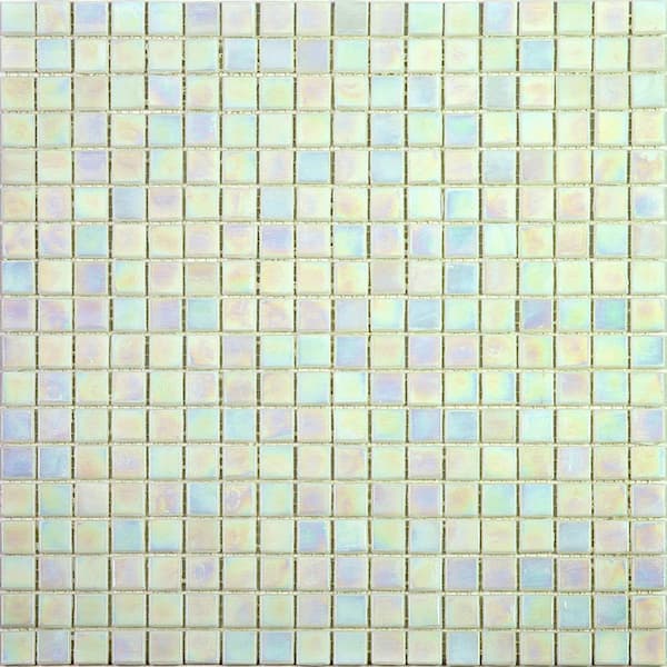 Skosh Glossy Light Bone White 11.6 in. x 11.6 in. Glass Mosaic Wall and Floor Tile (18.69 sq. ft./case) (20-pack)