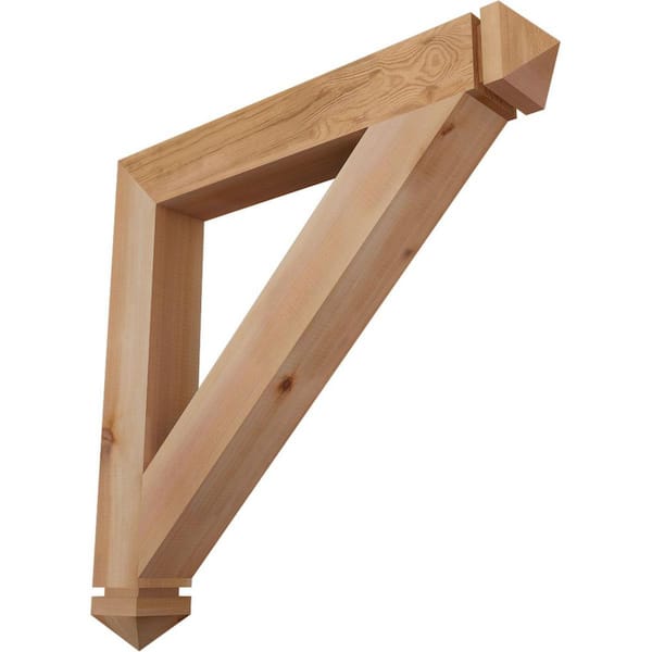 Ekena Millwork 3.5 in. x 30 in. x 30 in. Western Red Cedar Traditional Arts and Crafts Smooth Bracket