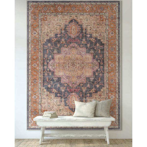 Multi 2 ft. 3 in. x 3 ft. 11 in. Apollo Paris Vintage Oriental Persian Area Rug