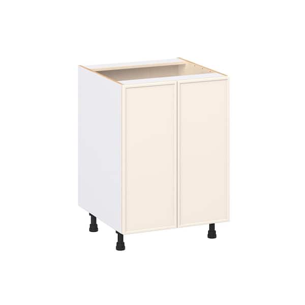 J COLLECTION Fairview 24 in. W x 24 in. D x 34.5 in. H Assembled Slim Shaker Full Height Doors Base Kitchen Cabinet in Washed Linen