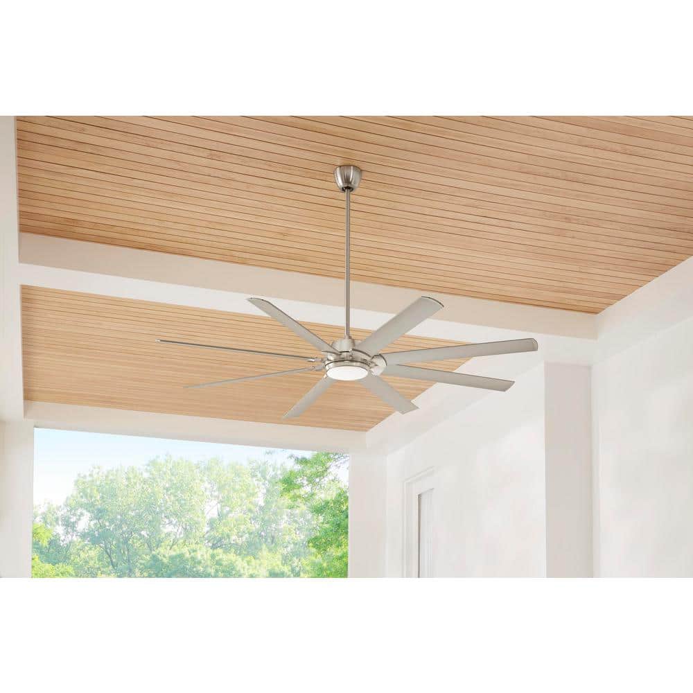 84'' Brushed Nickel LED Ceiling Fan with Remote Control