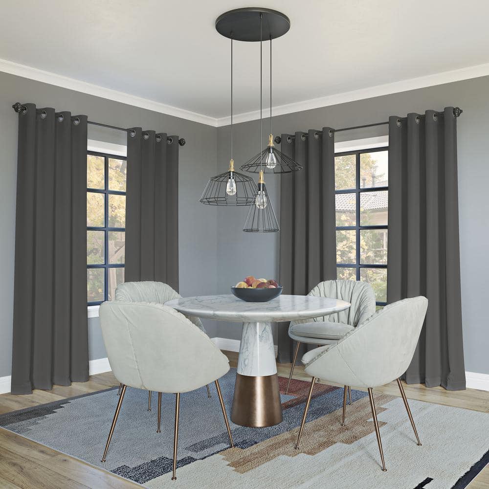 Oslo Gray 52" x 63" 100% Blackout Grommet Curtain Panel