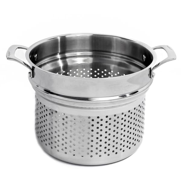 BergHOFF Professional 9.5 in. 18/10 Stainless Steel Tri-Ply Pasta Strainer Insert, 2qt