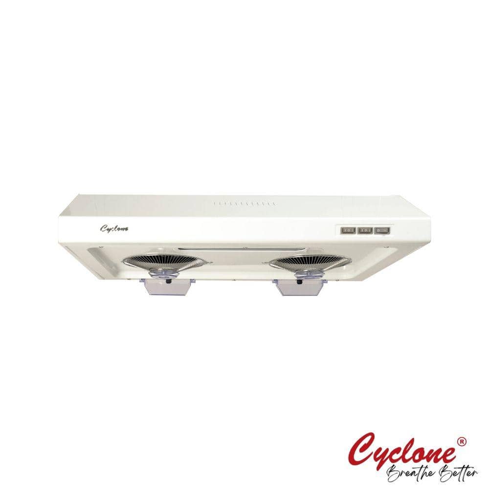 Cyclone 680 CFM Round/Rectangular Duct Opening, 30 in. Under Cabinet Range Hood, Filterless Technology, Easy Clean, White