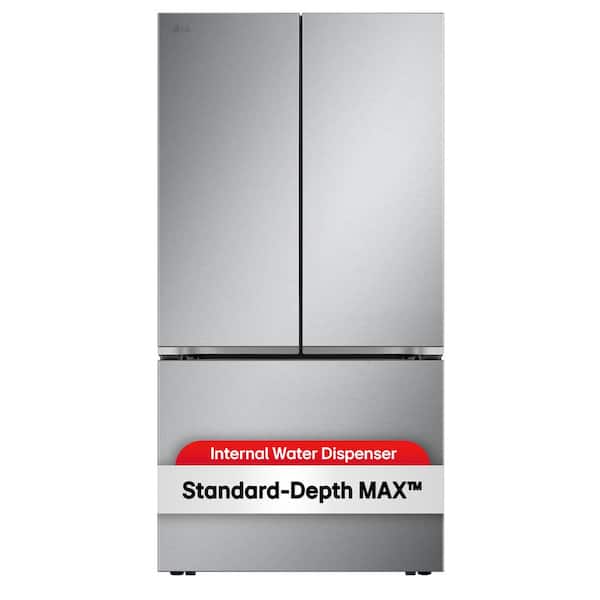 LG 32 cu. ft. Standard Depth MAX French Door Refrigerator with Pocket Handle, Water and Ice in PrintProof Stainless Steel