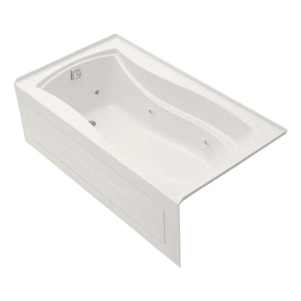 KOHLER Mariposa 5.5 ft. Acrylic Left Drain Hourglass Rectangular Alcove Whirlpool Bathtub in White