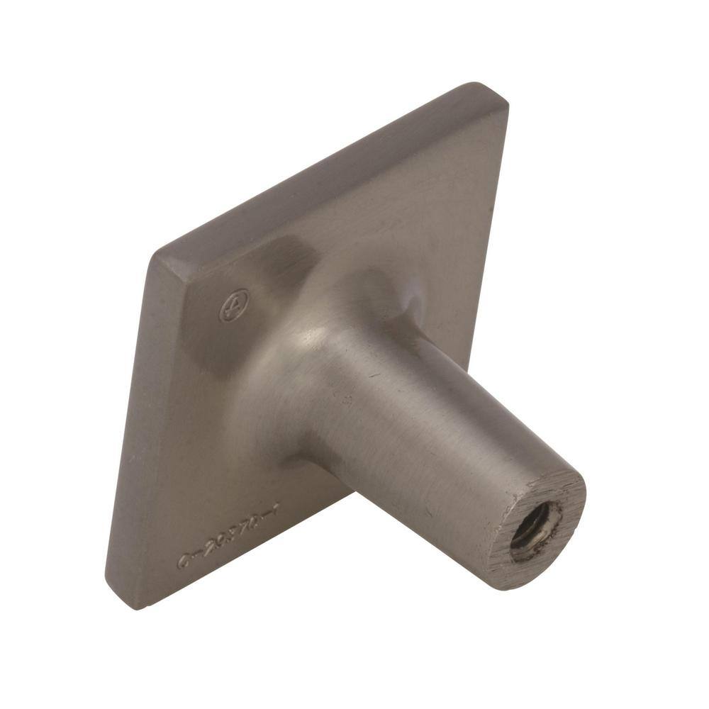 Satin Nickel Square Modern Cabinet Knob with Mounting Hardware