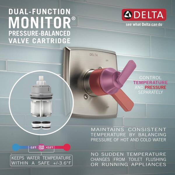 Delta Lahara 1-Handle Tub and Shower Faucet Trim Kit in Stainless (Valve  Not Included) T17438-SS - The Home Depot
