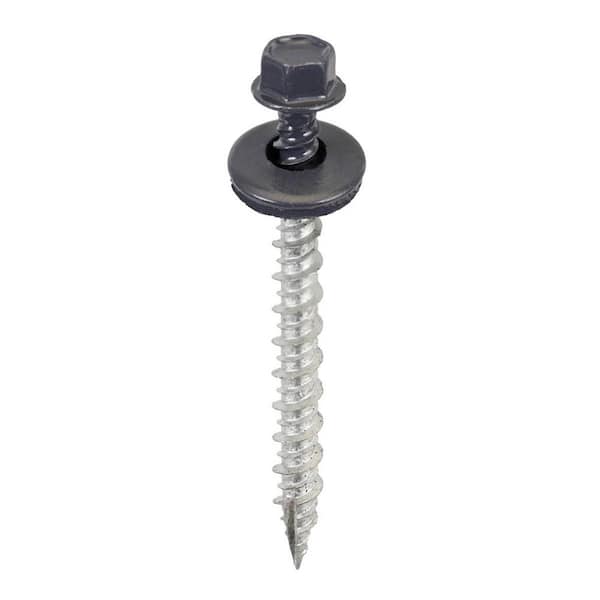 #9 X 2 in. Charcoal Gray Hex Metal to Wood Screws (Bag of 250)