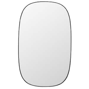 Varia 23 in. W x 37 in. H Iron Oval Modern Black Wall Mirror