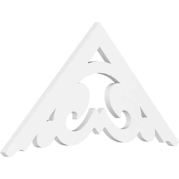 Ekena Millwork 1 in. x 36 in. x 18 in. (12/12) Pitch Preston Gable Pediment Architectural Grade PVC Moulding