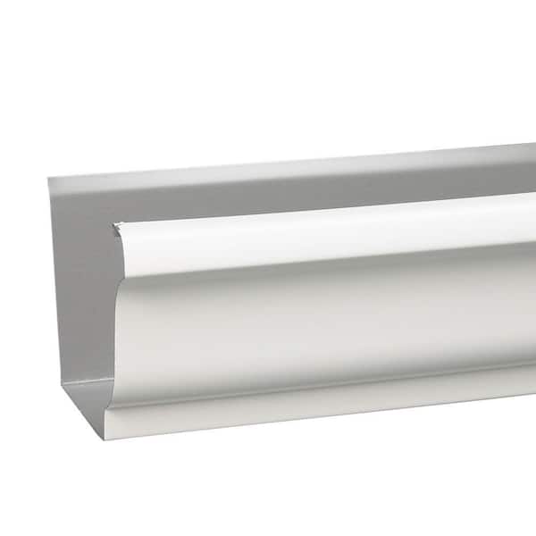 4 in. x 10 ft. White Galvanized Steel K-Style Gutter