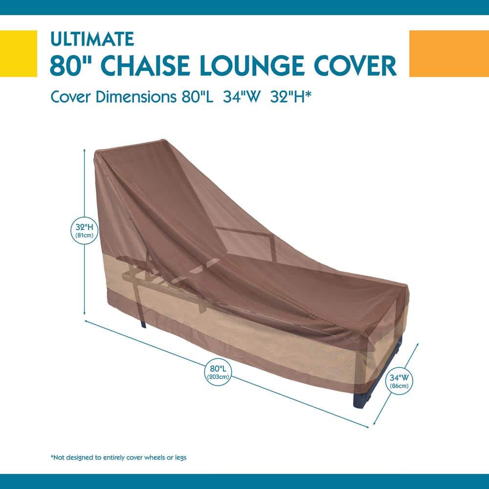 Ultimate Waterproof Brown and Beige Patio Chaise Lounge Cover