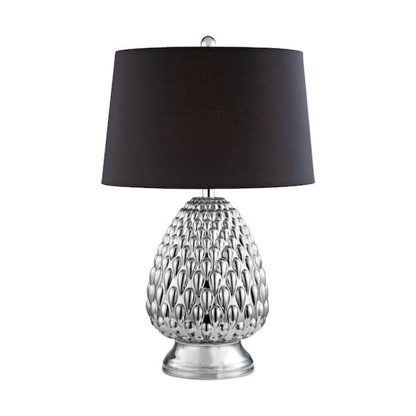 Titan Lighting 27 in. Mercury Glass and Chrome Plated Acorn Table Lamp