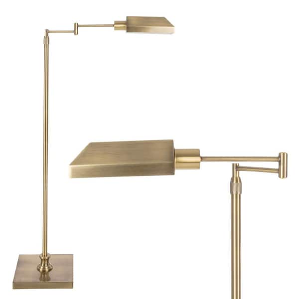 55 in. Brass Adjustable Standard Floor Lamp