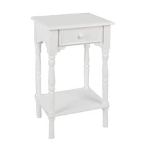 Accent White End Table