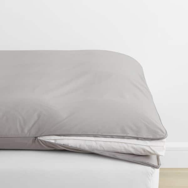 The Company Store Company Cotton Percale Gray Smoke Cotton Full Featherbed Cover