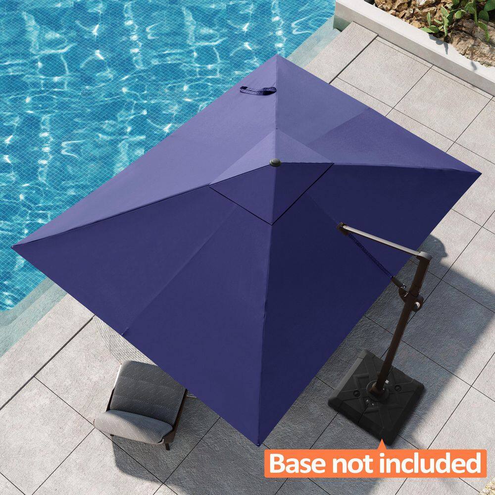 9 ft. x 12 ft. Large Aluminum Outdoor Cantilever 360° Rotation Patio Umbrella in Navy Blue price history on PriceWatchPro